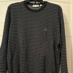 Mens Lacoste birdseye navy sweater xl